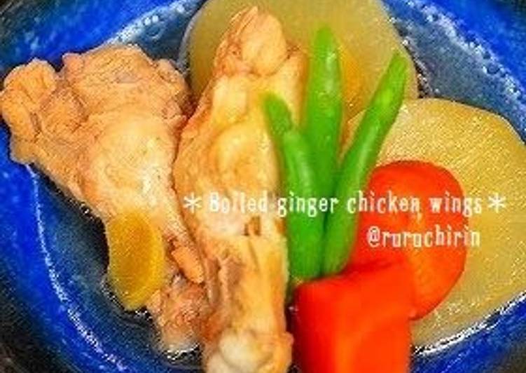Steps to Prepare Quick Chicken Drumsticks &amp; Daikon Radish Simmered with Ginger