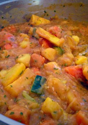 A picture of Miso Braised Root Vegetables.