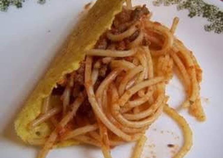 Recipe of Homemade Easy spaghetti tacos!!!!!!