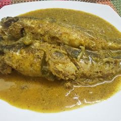 River fish with mustard seeds A picture of River fish with mustard seeds.
