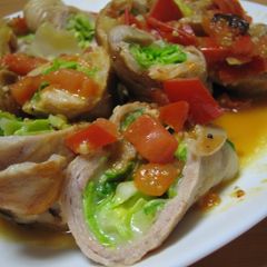 A picture of Spring Cabbage and Juicy Pork Thigh Rolls.