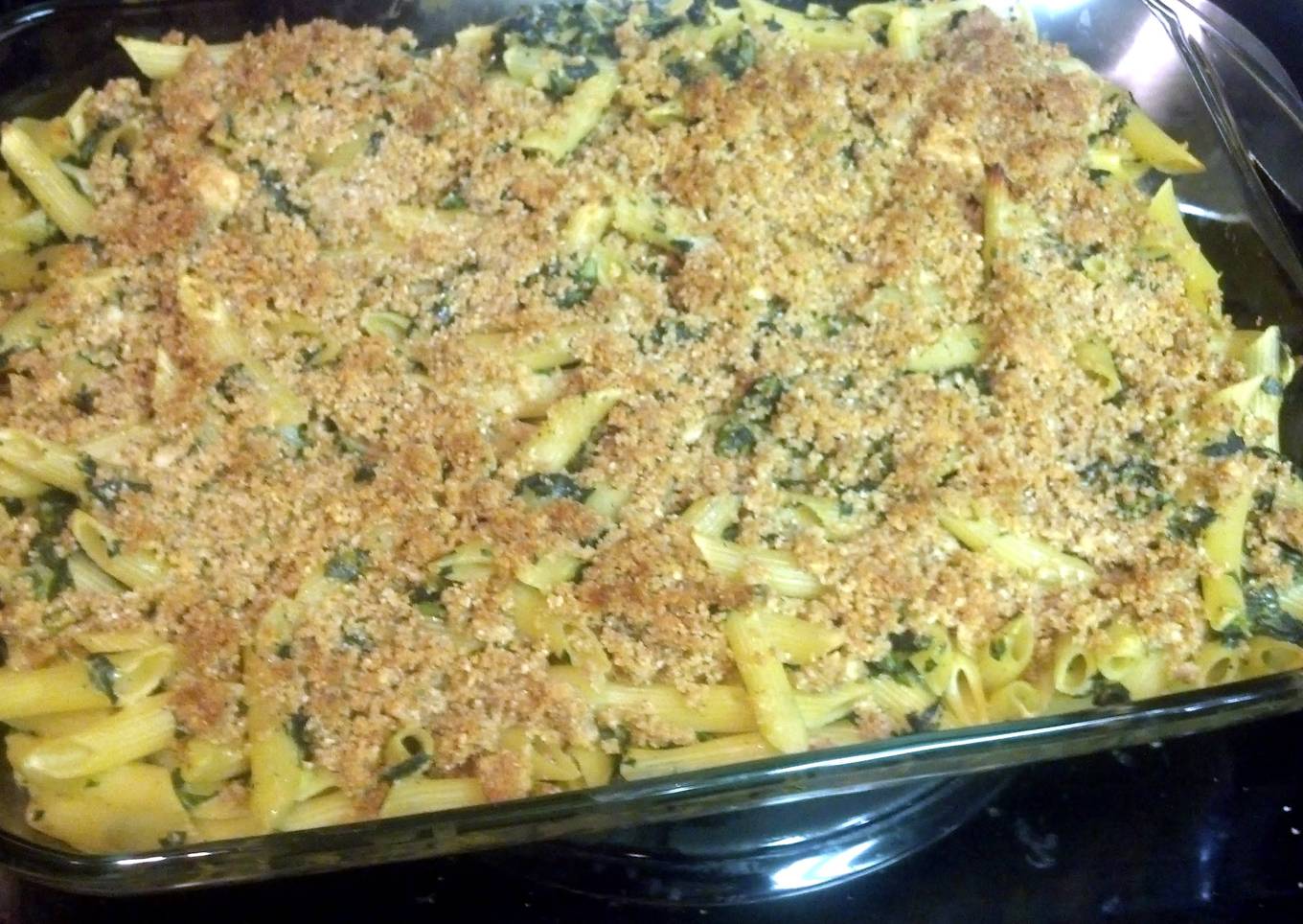 Spinach Mac & Cheese AuGratin