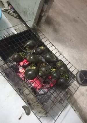 Hình của món Ốc bu nướng tiêu xanh.