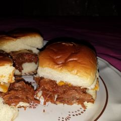 A picture of Home made pulled pork sandwiches.