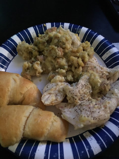 A picture of Crock Pot Stuffing Chicken.
