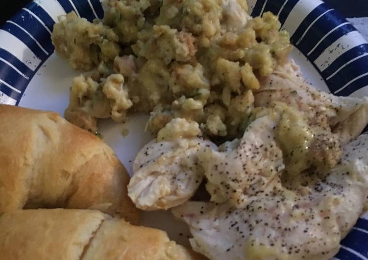 Simple Way to Prepare Ultimate Crock Pot Stuffing Chicken