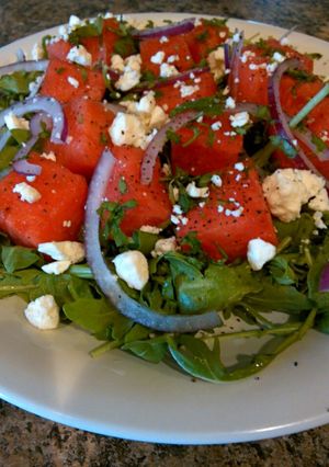 A picture of Watermelon Salad.