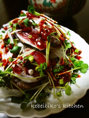 Easy Steps Prepare Recipes Seared Bonito and Green Onion Salad with Korean All-Purpose Seasoning the So Delicious Perfect.