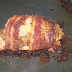 Stuff Bacon Wrapped Chicken Thighs A picture of Stuff Bacon Wrapped Chicken Thighs.