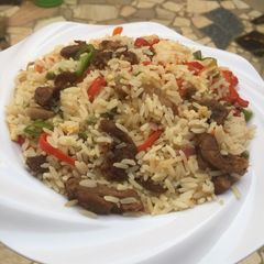 A picture of White fried rice.