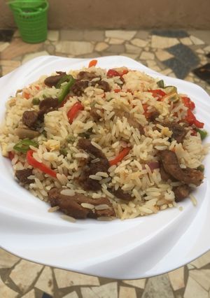 A picture of White fried rice.