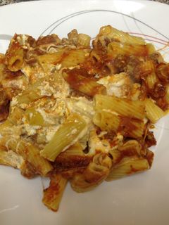 A picture of Super Easy Meaty Baked Ziti.