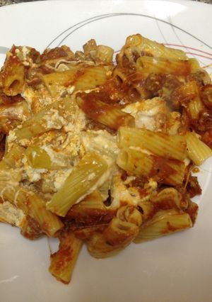 A picture of Super Easy Meaty Baked Ziti.