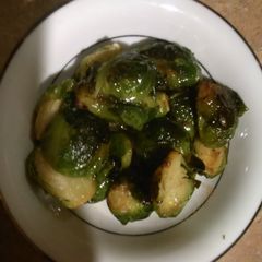 A picture of Pan 'roasted' Brussels sprouts.