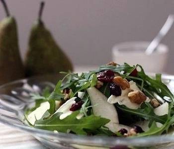 Popular Cuisine Brie Pear Cranberry and Walnut Salad Savory Delicious