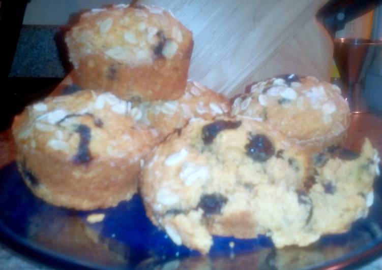 Recipe of Speedy Blueberry Orange Oatmeal Muffins