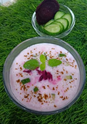 A picture of Beetroot Raita.