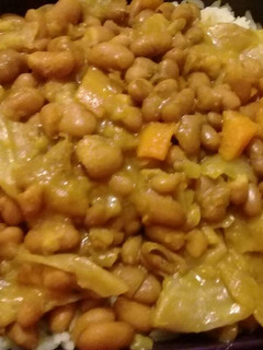 A picture of Beans with cabbage.
