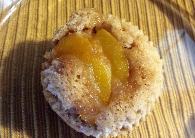 Peach upside down muffins