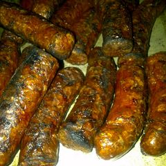 A picture of sausage grilled.