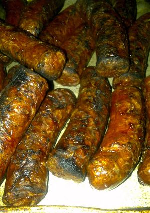 A picture of sausage grilled.