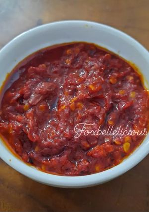 Foto resep Sambal mercon untuk bakso, mie ayam, cuanki dll