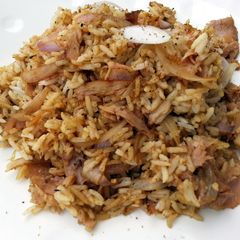 A picture of Ham And Onion Fried Rice.