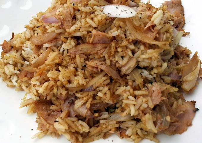How to Make Mario Batali Ham And Onion Fried Rice