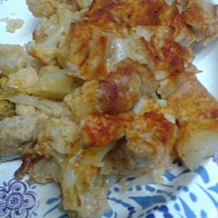 A picture of Cauliflower and Pork Bake.