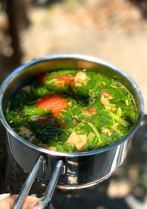 Hình của món Canh Rau Muống Nấu Tôm Khô.