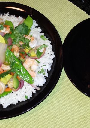 A picture of Stir fried shrimp.