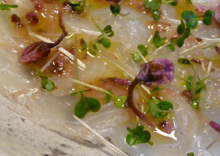 Easiest Way to Prepare Homemade Japanese Flounder Sakura Carpaccio