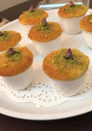صورة لوصفة بسبوسة الفناجين