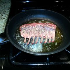 A picture of Kauaiman's Famous Dijon Rack of Lamb.