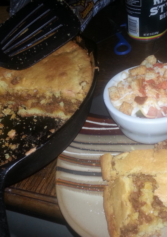 A picture of Taco cornbread.