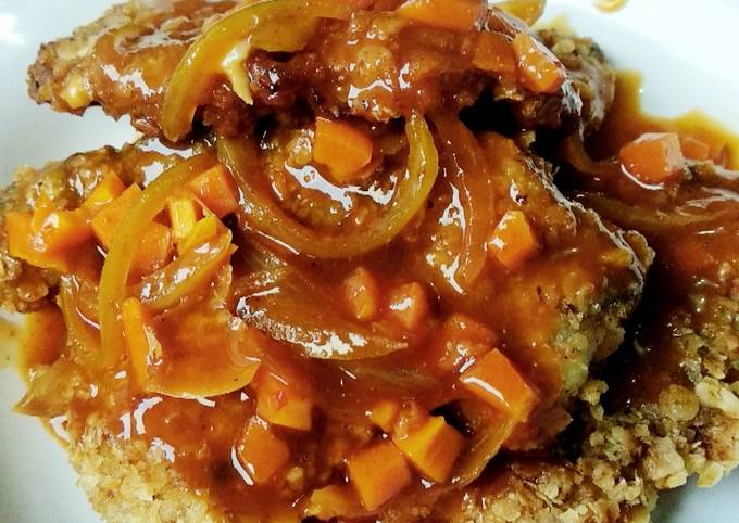 Resep Gurame Fillet Crispy Oatmeal Saus Barbeque (Eat Clean) yang Enak