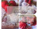 Strawberry cake with strawberry sauce