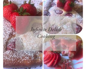 Update, Prepare Recipe Strawberry cake with strawberry sauce Home Style