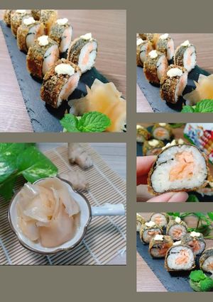 Hình của món GỪNG NGÂM (Gừng ăn sushi).