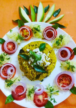 A picture of Vatli Dal - Ground Lentil stir fry.