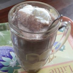 A picture of Chocolate Shake With Ice Cream.