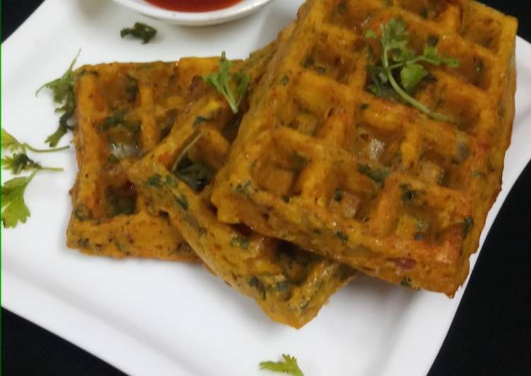 How to Prepare Super Quick Homemade Moongh dal veggie waffle