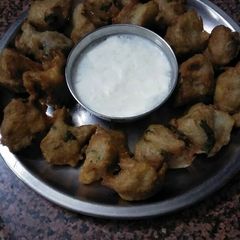 A picture of Kuttu, shidhada aata, aalu pakoda.