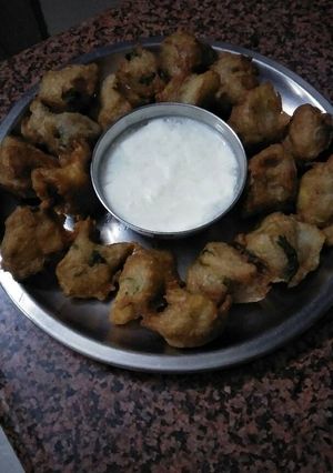 A picture of Kuttu, shidhada aata, aalu pakoda.