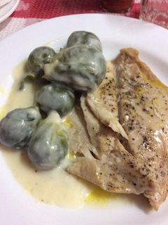 Una foto de Repollitos Bruselas a la crema