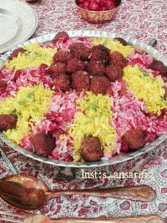 عکسی از دستور آلبالو پلو