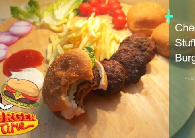 Easiest Way to Prepare Ultimate Cheese Stuffed Smoked Burger RECIPE 🍽🍽 (With Video)