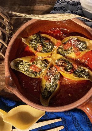 Une photo de Conchiglionis farcis à la ricotta et épinards