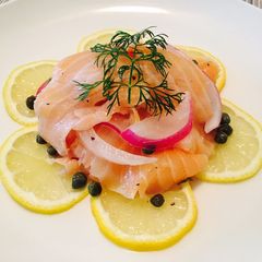 A picture of Marinated  Salmon.