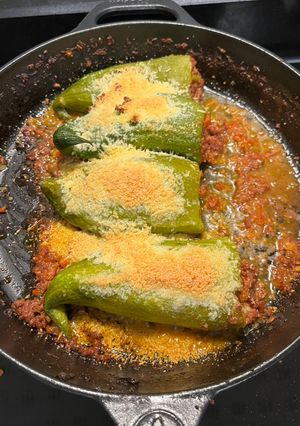 Una foto de Pepinos rellenos